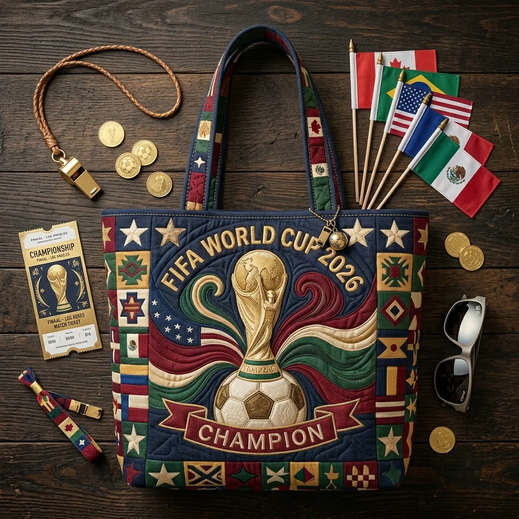 Soccer World Championship 2026 - Personalized Quilted Tote Bag - Gift For Fan - Image 3