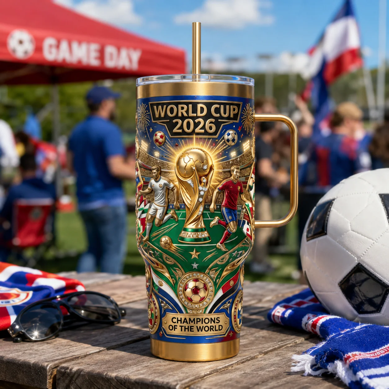 Soccer Champions Of The World - Personalized Tumbler - Gift For Football Fans - Image 2