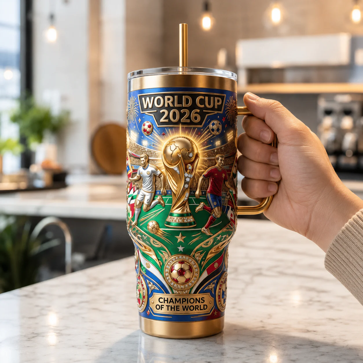 Soccer Champions Of The World - Personalized Tumbler - Gift For Football Fans - Image 3
