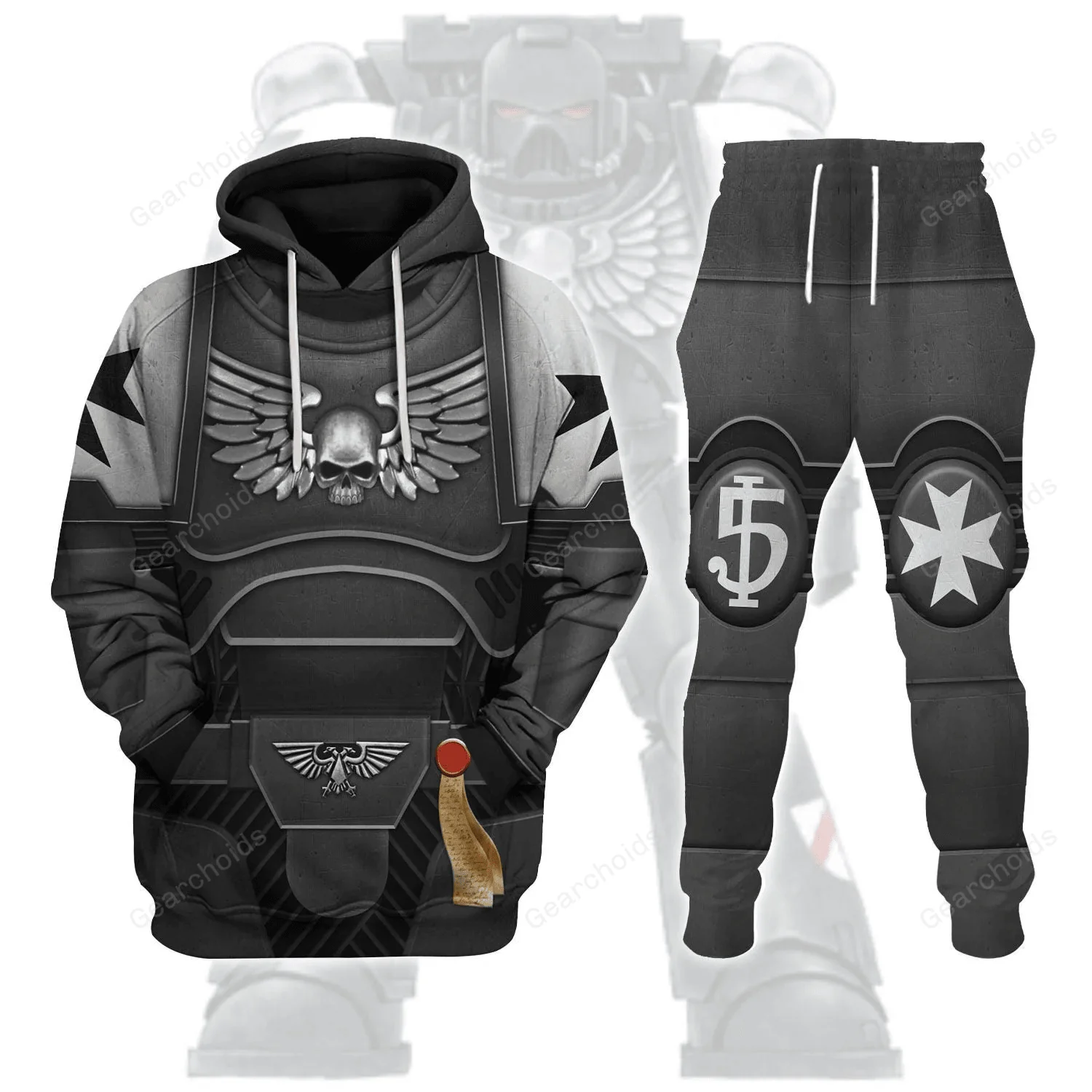 Space Marines Black Templars - Costume Cosplay Hoodie Sweatshirt Sweatpants CSWRH002