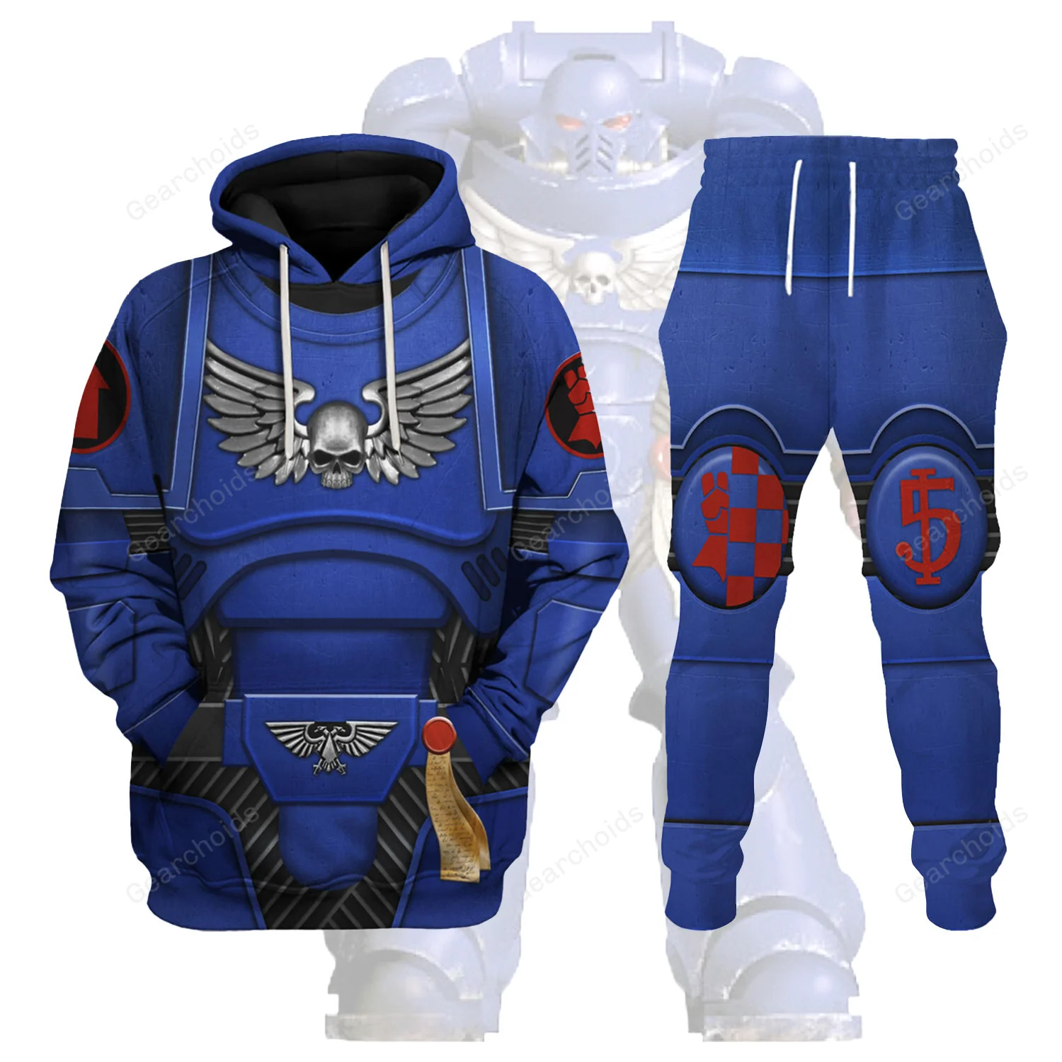 Space Marines Crimson Fists - Costume Cosplay Hoodie Sweatshirt Sweatpants CSWRH029