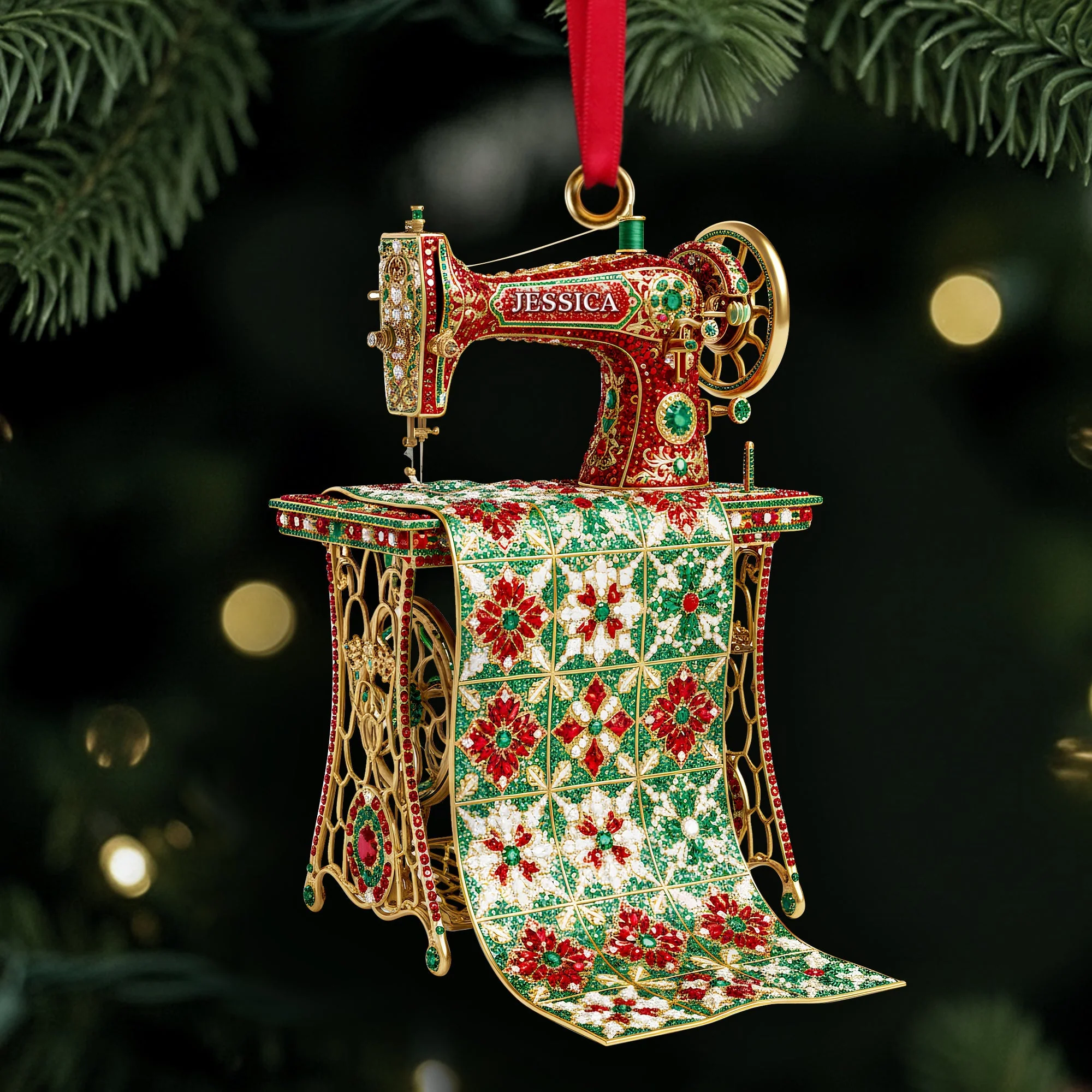Sparkle Sewing Machine - Personalized Acrylic Ornament - Christmas Gift For Sewing Lovers, Gift For Mom, Grandma NA94 - Image 3