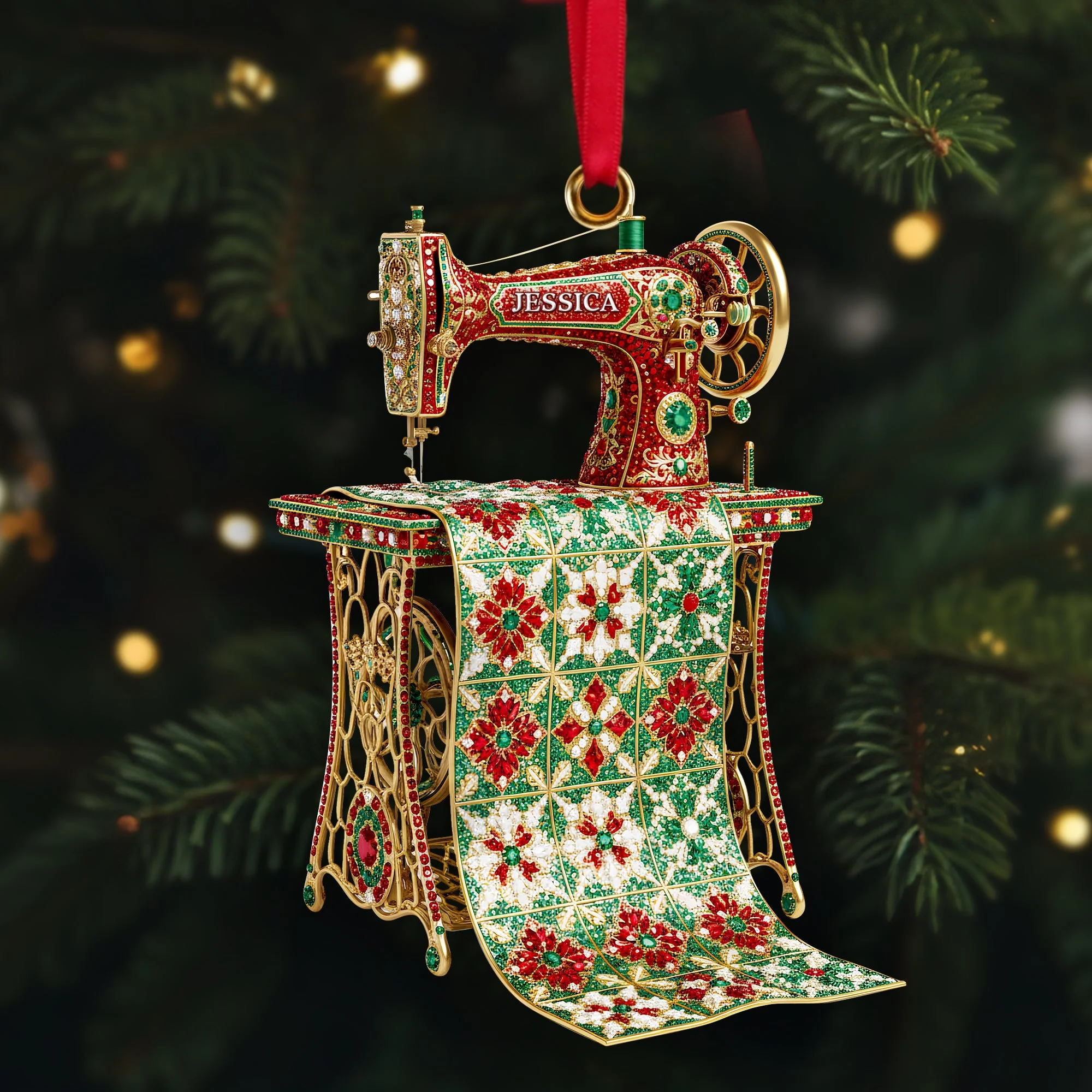 Sparkle Sewing Machine - Personalized Acrylic Ornament - Christmas Gift For Sewing Lovers, Gift For Mom, Grandma NA94 - Image 4