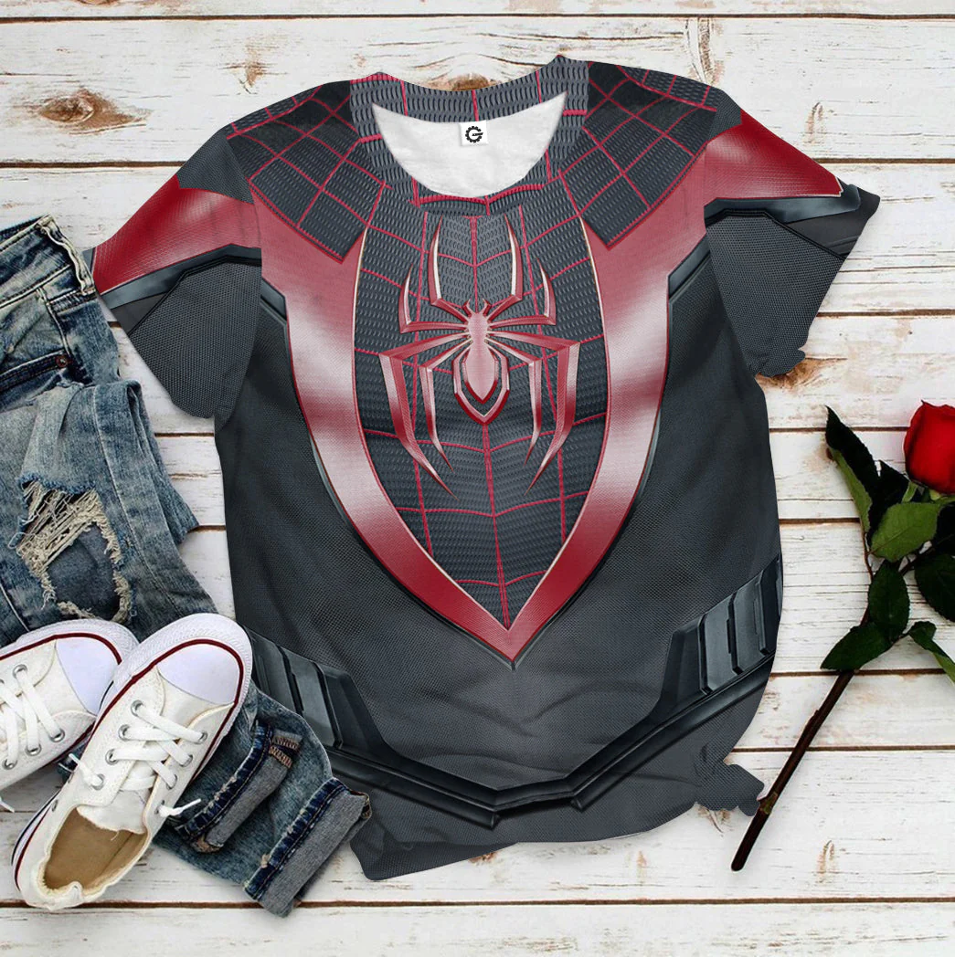 Spiderman Miles Morales T-Shirt 3D For Men & Women - Image 3