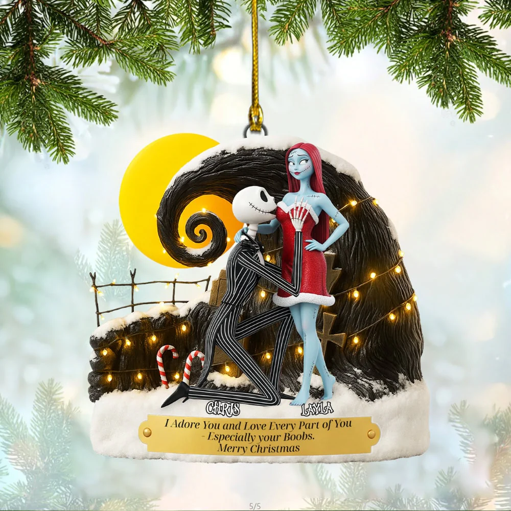 Spooky Babe I Love Every Part Of You - Personalized Acrylic Ornament - Christmas Gft For Spooky Couple NA94