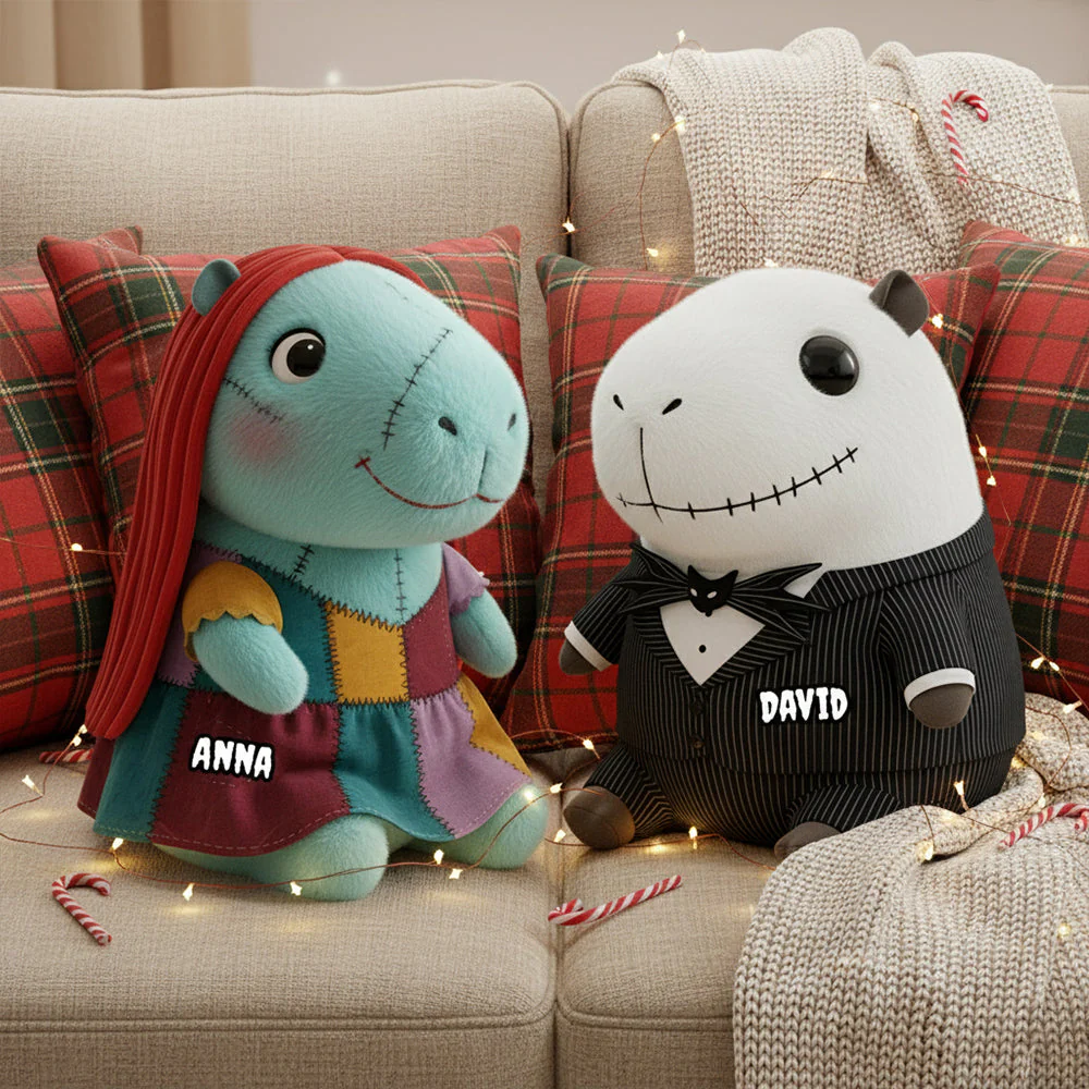 Spooky Capybara Couple - Personalized Custom Shape Pillow - Christmas Gift HH01 - Image 2