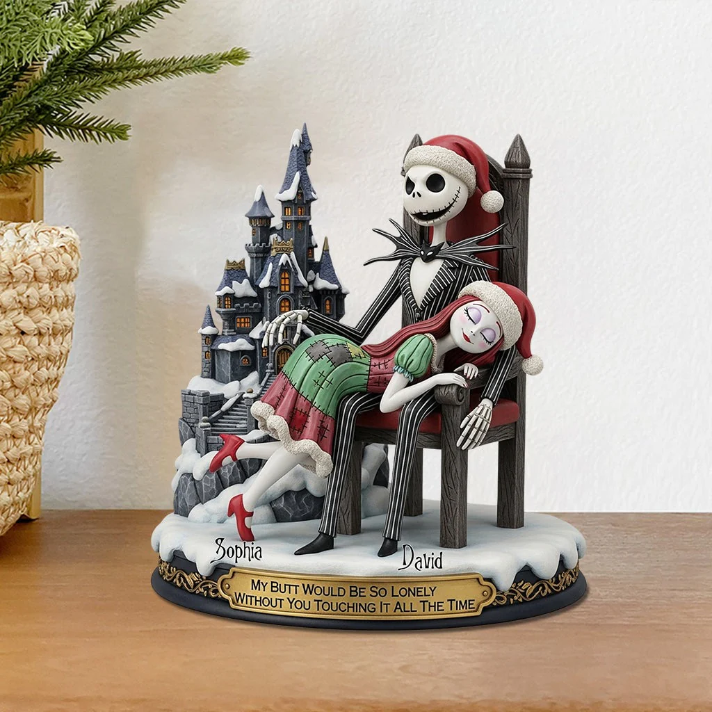 Spooky Couple My Butt Would Be So Lonely Without You Touching It All The Time - Personalized Shaped Acrylic Plaque - Christmas Gift For Couples, Horror Lovers NL122 - Image 3