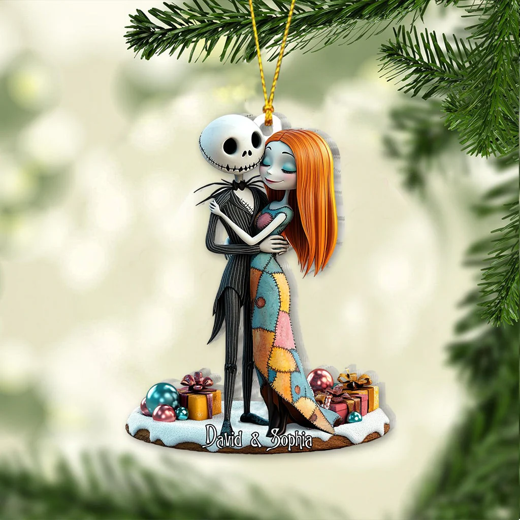 Spooky Couple Till Death Do Us Part - Personalized Acrylic Ornament NL122 - Image 2