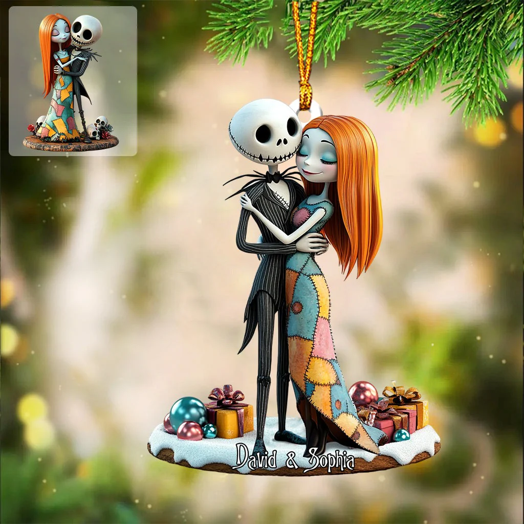 Spooky Couple Till Death Do Us Part - Personalized Acrylic Ornament NL122 - Image 3