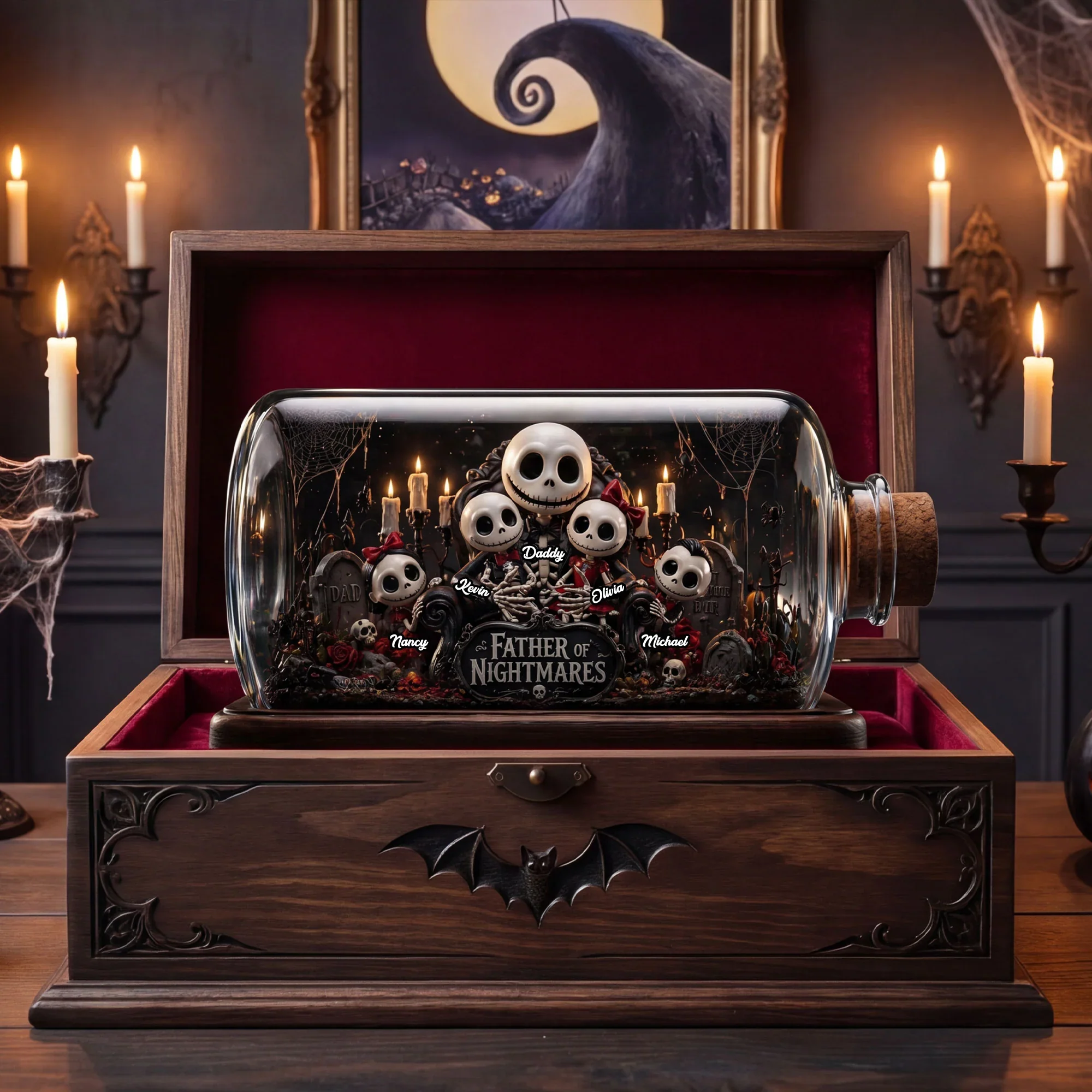 Spooky Father Of Nightmares - Personalized Acrylic Plaque - Gift For Father's Day, Movie Fans - Image 2