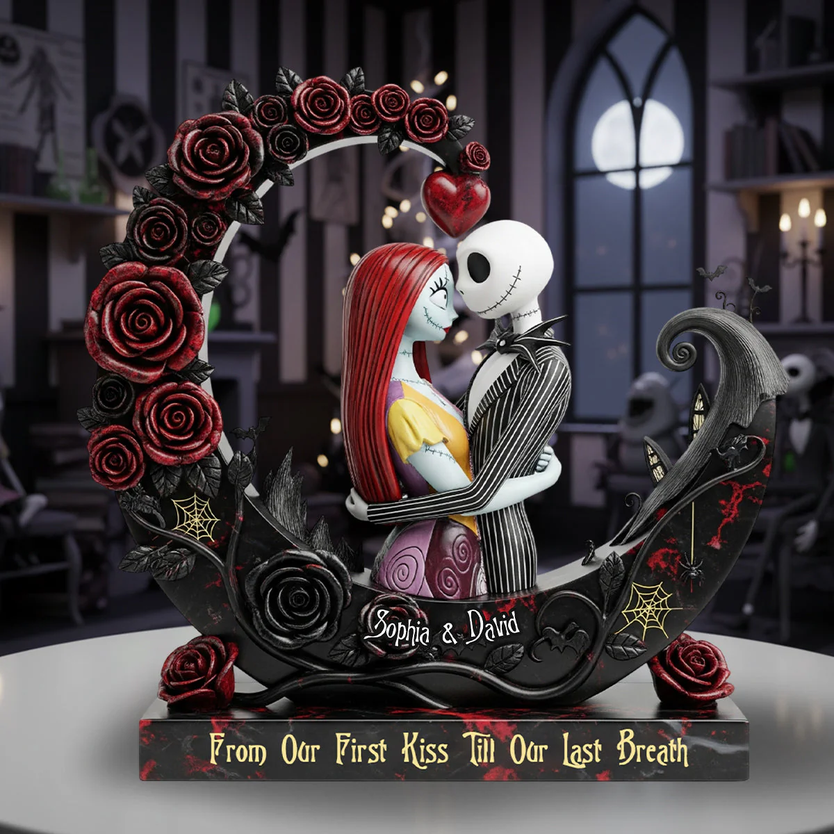 Spooky From Our First Kiss Till Our Last Breath - Personalized Acrylic Plaque - Gift For Couple, Fan Movies HH01