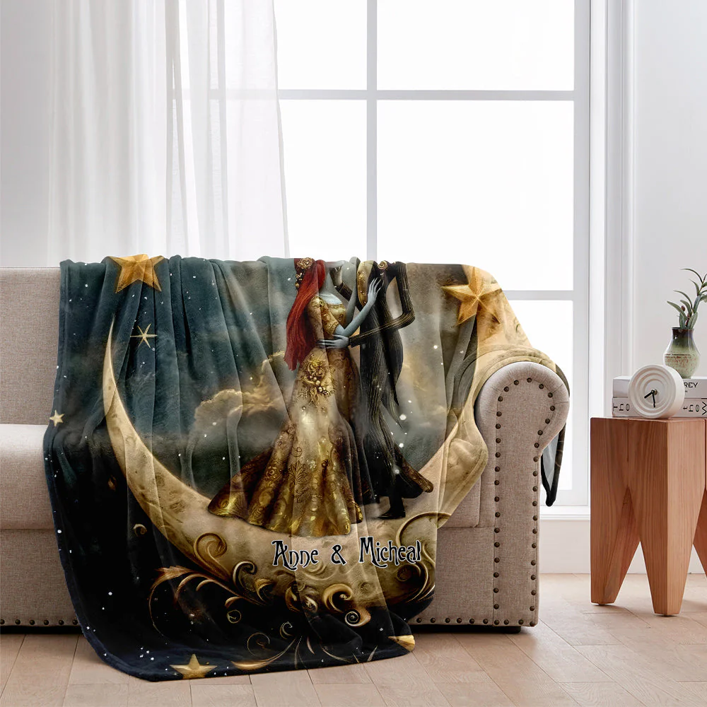 Spooky From Our First Kiss Till Our Last Breath - Personalized Blanket - Gift For Couple, Christmas, Valentine HH01 - Image 2