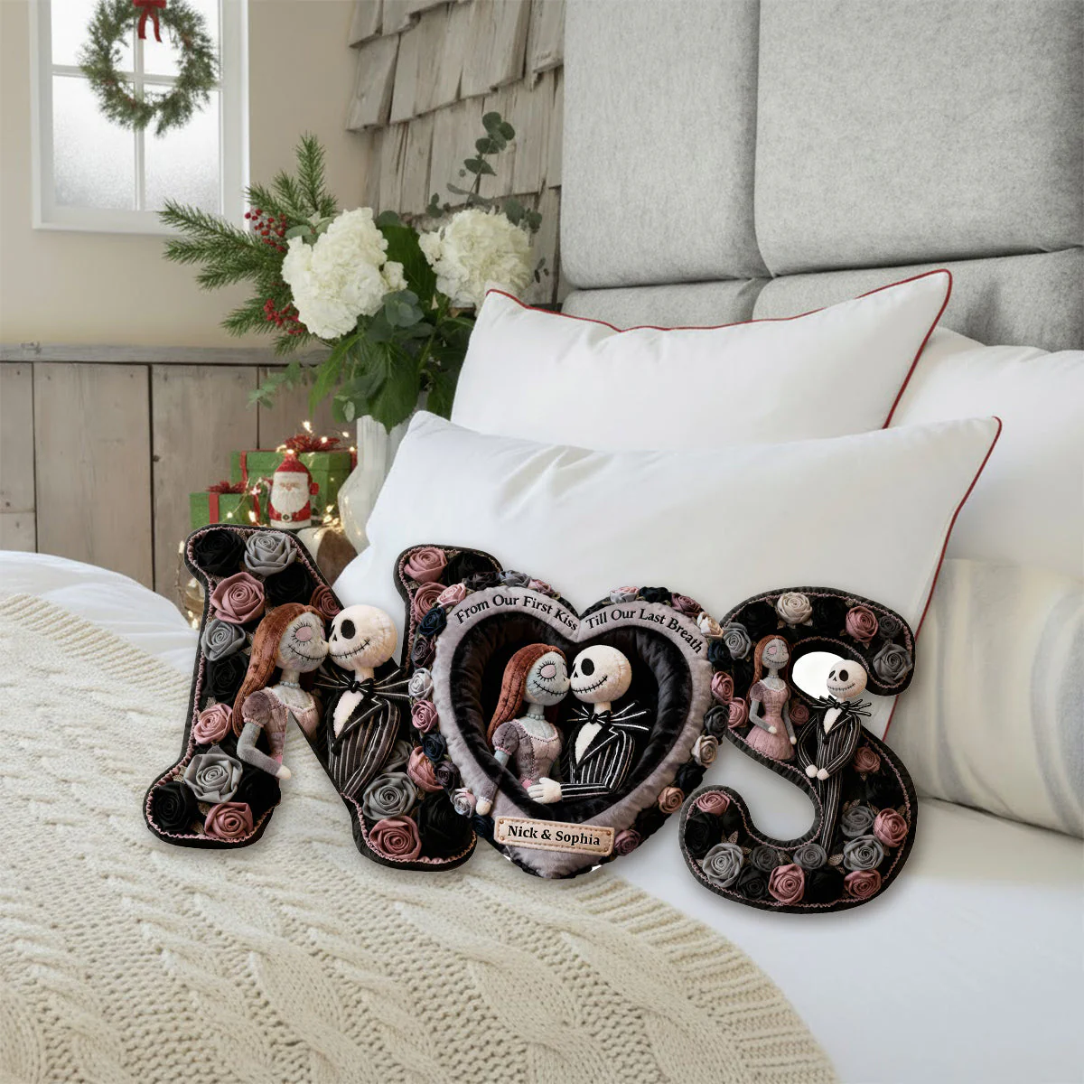 Spooky From Our First Kiss Till Our Last Breath - Personalized Custom Shaped Pillow - Gift For Couples, Movie Fans NL122 - Image 6