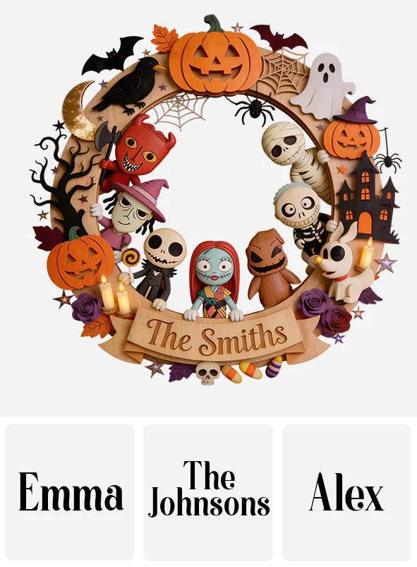 Spooky Happy Halloween - Personalized Custom Shaped Wood Sign - Gift For Family - Image 4