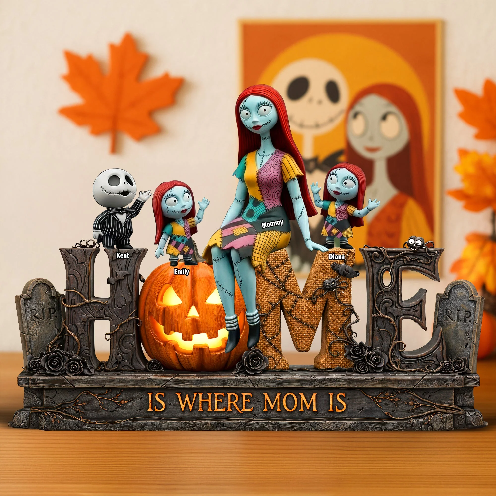 Spooky Home Is Where Mom Is - Personalized Acrylic Plaque - Gift For Mom, Movie Fans NL122 - Image 3