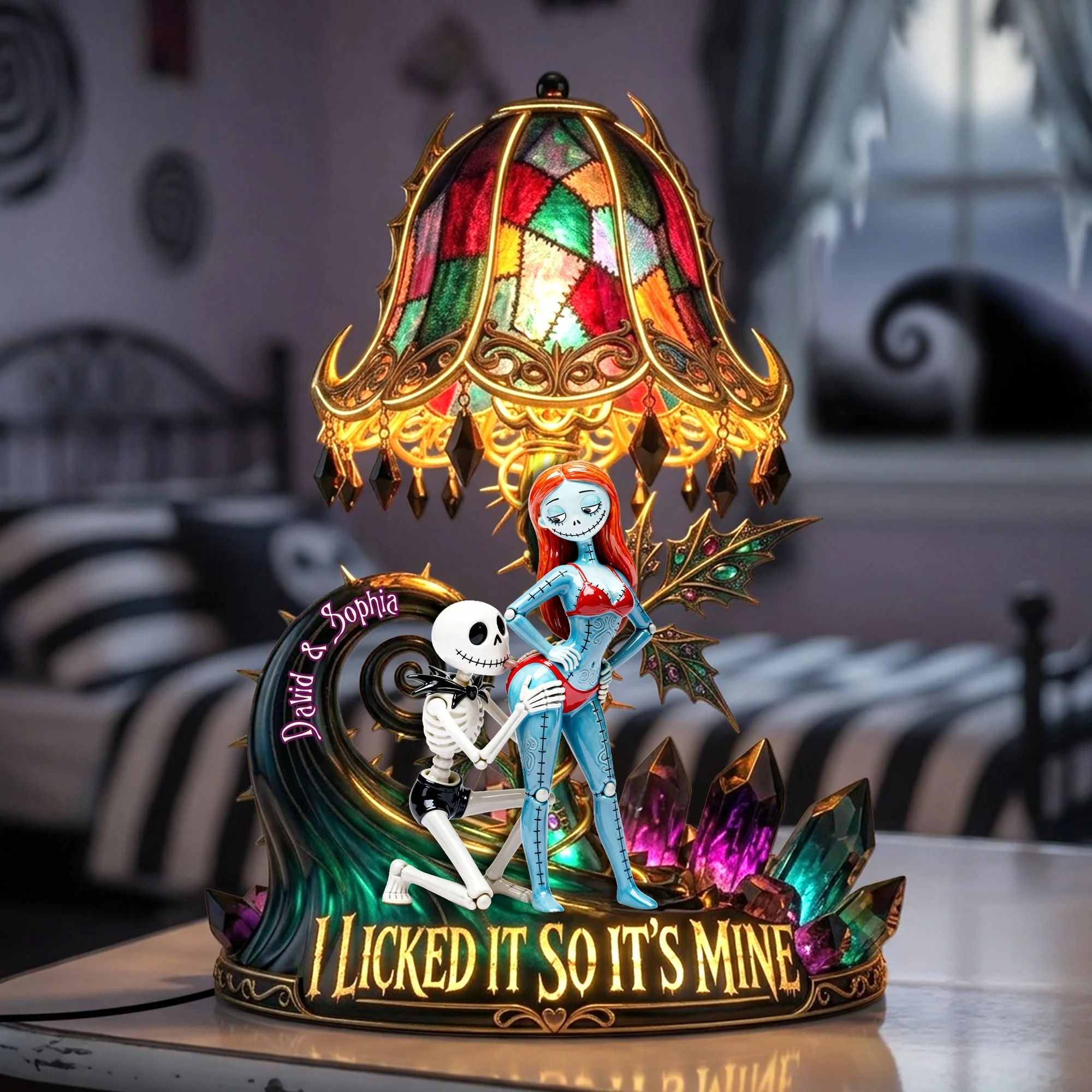 Spooky I Licked It So It's Mine - Personalized Acrylic Light Box - Gift For Couples, Horror Lovers
