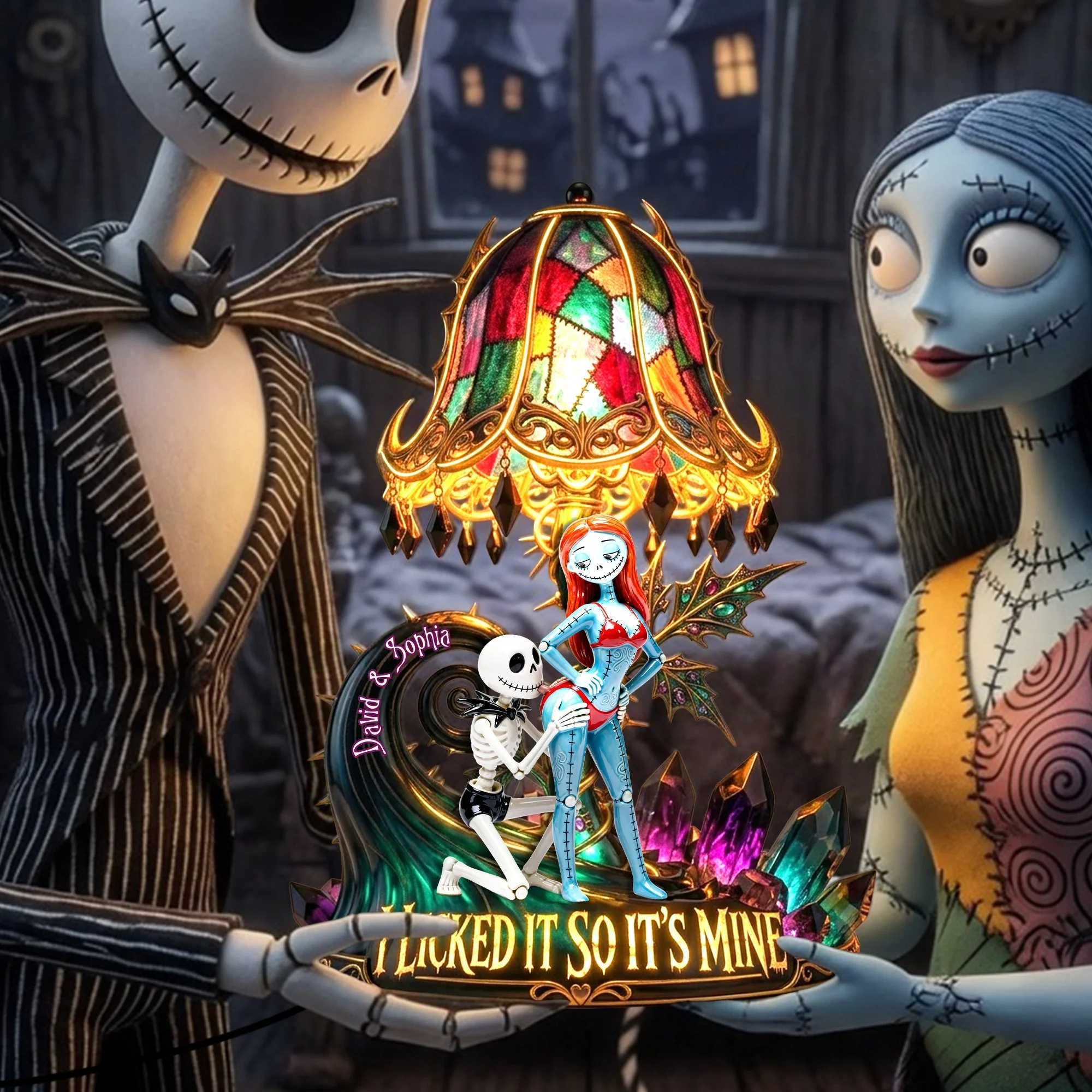 Spooky I Licked It So It's Mine - Personalized Acrylic Light Box - Gift For Couples, Horror Lovers - Image 3