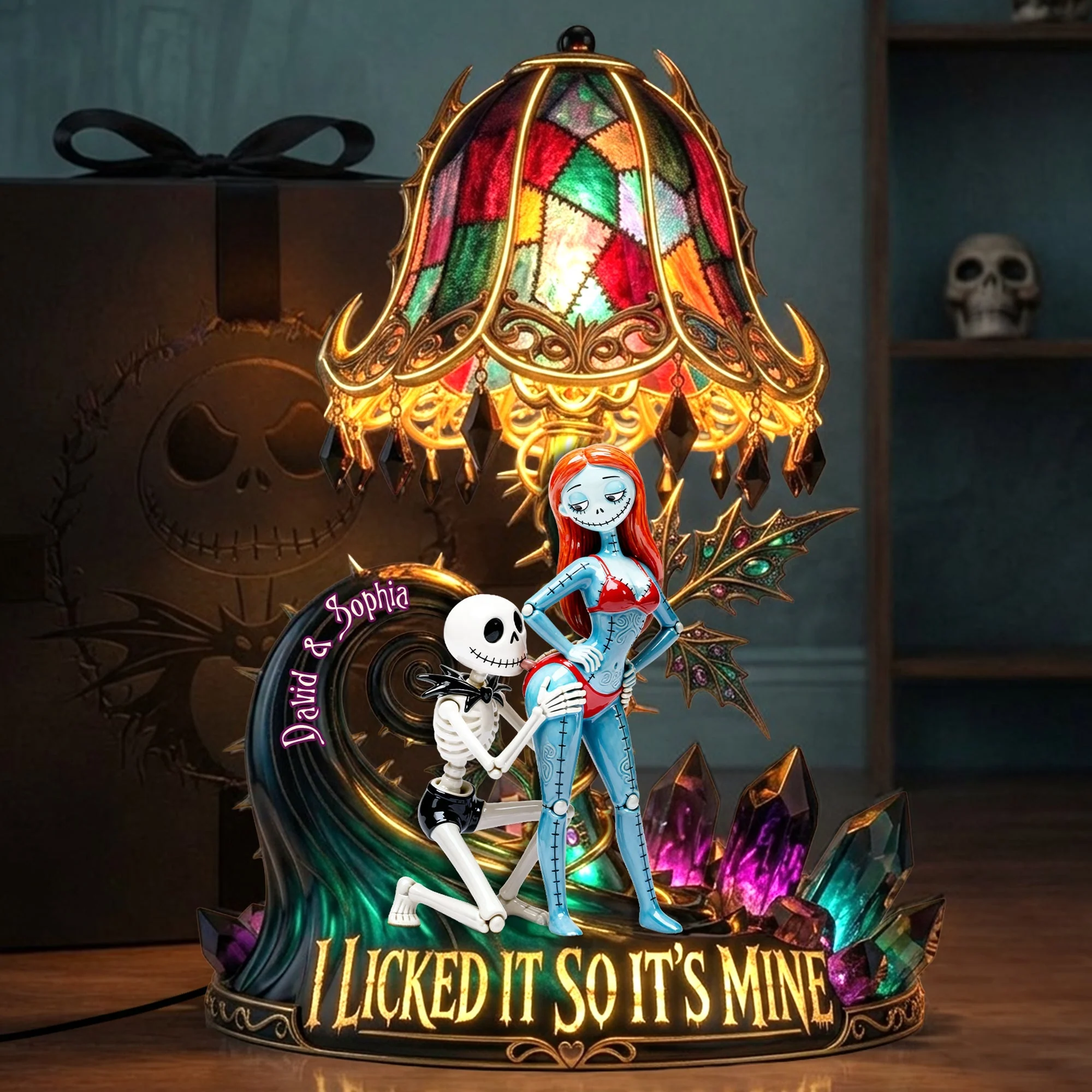 Spooky I Licked It So It's Mine - Personalized Acrylic Light Box - Gift For Couples, Horror Lovers - Image 4
