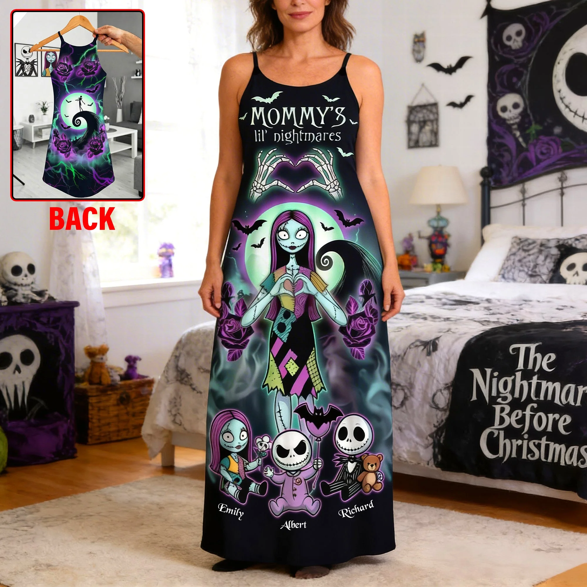 Spooky Mom - Personalized Maxi Dress - Gift For Mother, Movie Fans HH01 - Image 2