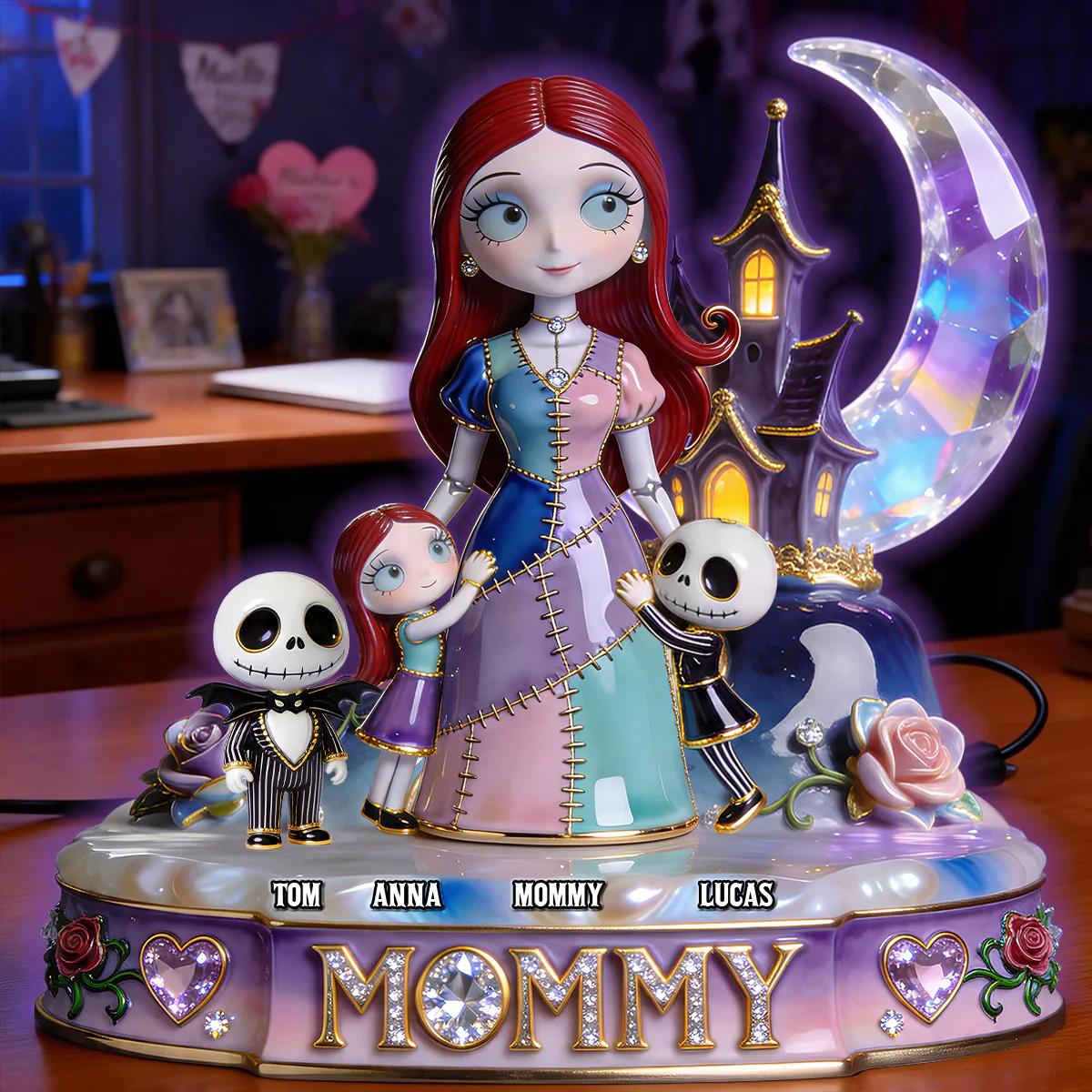 Spooky Mom With Kids - Personalized Light Box - Gift For Mother's Day, Movie Fans