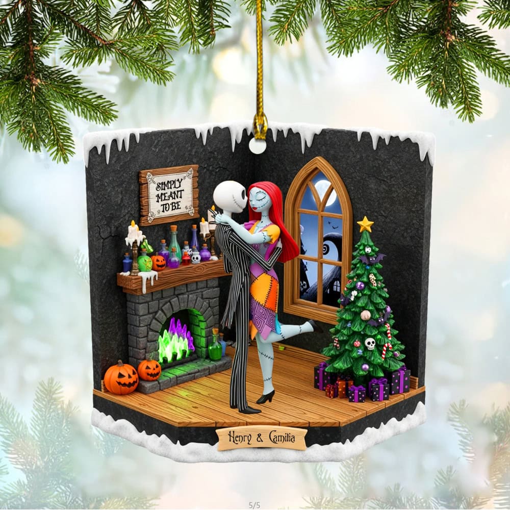 Spooky Simply Meant To Be - Personalized Acrylic Ornament - Christmas Gift For Couples NA94