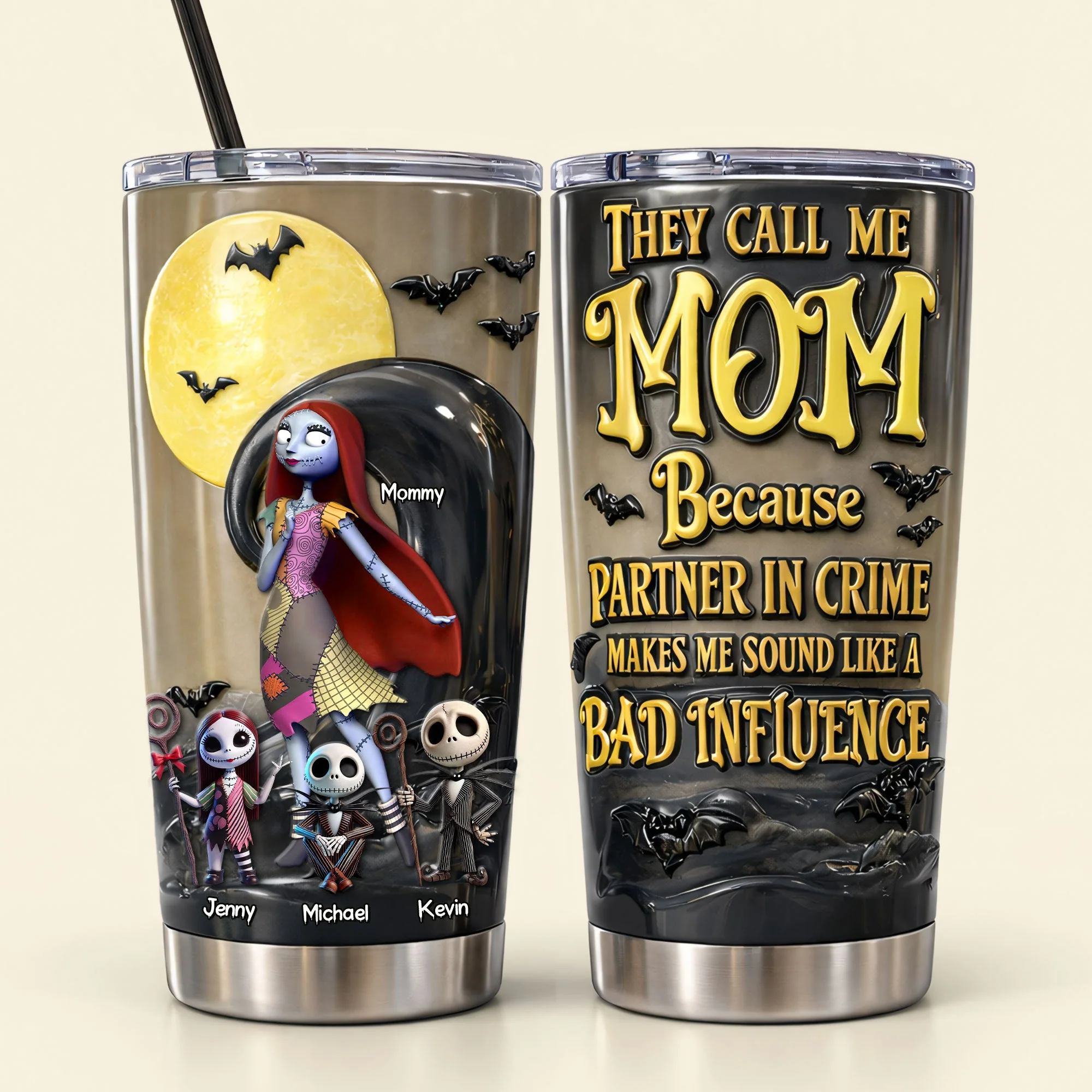 Spooky They Call Me Mom - Personalized Tumbler - Gift For Mother's Day, Christmas, Movie Fans HH01 - Image 3