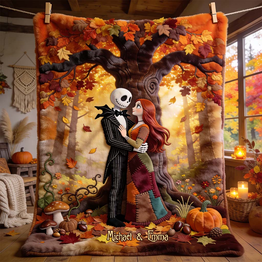 Spooky You And Me We Got This - Personalized Blanket - Gift For Couples, Movie Fans