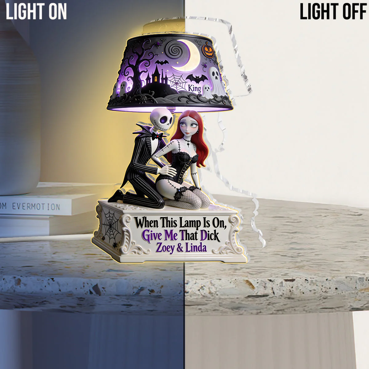 Spooky You Are My Nightmare - Personalized Acrylic Light Box - Gift For Couples - Image 4