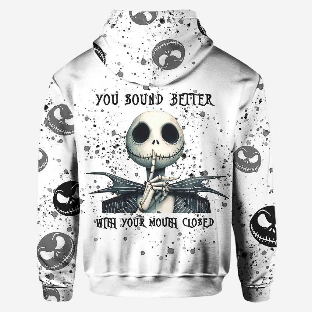 Spooky You Sound Better With Your Mouth Closed -  Personalized Hoodie and Leggings - Christmas Gift For Her HH01 - Image 6