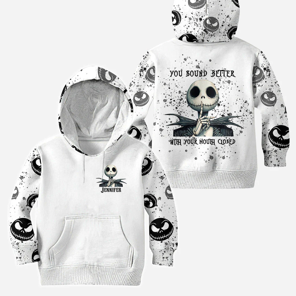 Spooky You Sound Better With Your Mouth Closed -  Personalized Hoodie and Leggings - Christmas Gift For Her HH01 - Image 7