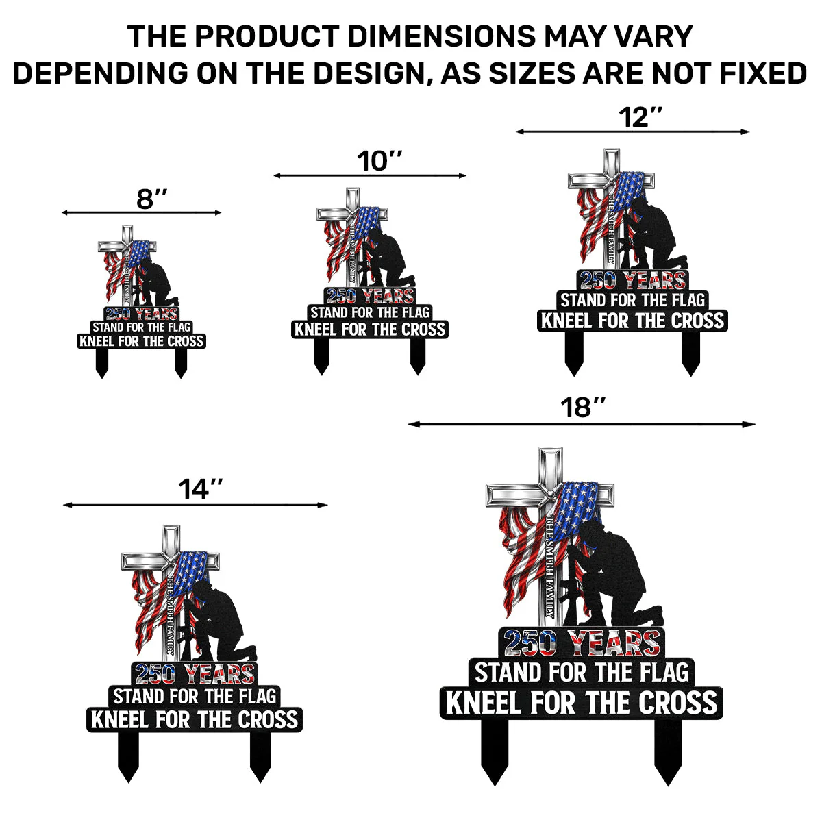Stand For Flag Kneel For Cross Soldier - Personalized Metal Stake Garden - Gift For Family - Image 8