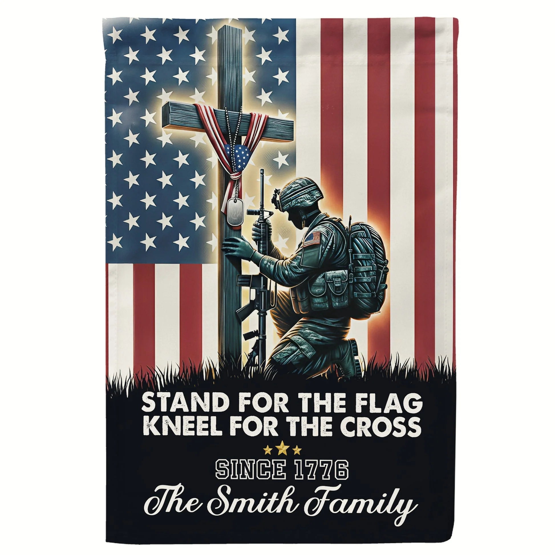 Stand For The Flag Kneel For The Cross 250 Years Of Freedom Flag - Gift For Patriotic, Veteran | HN02 - Image 2