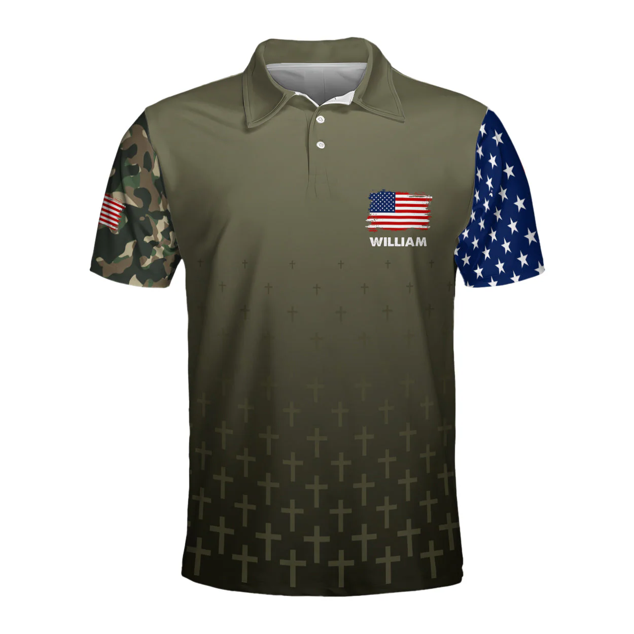 Stand For The Flag Kneel For The God - Personalized Polo Shirt - Gift for Him - Image 4
