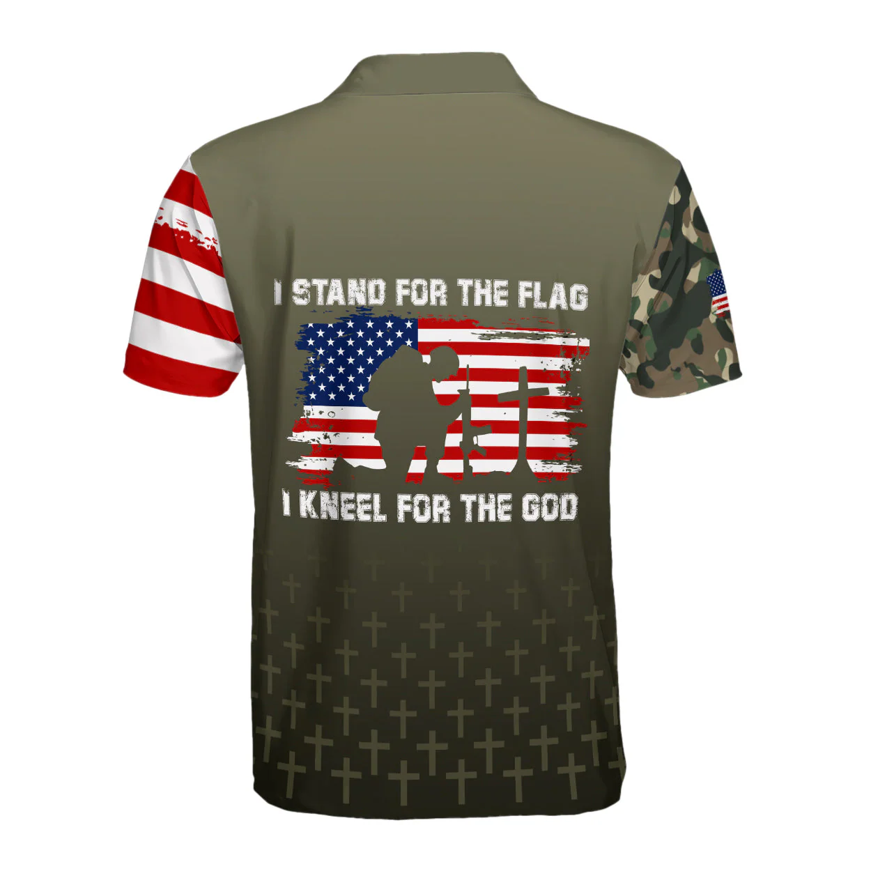 Stand For The Flag Kneel For The God - Personalized Polo Shirt - Gift for Him - Image 6