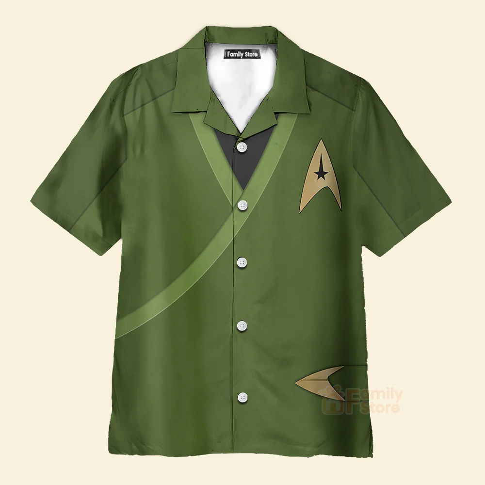 SaTr Captain Pike Green Costume - Hawaiian Shirt