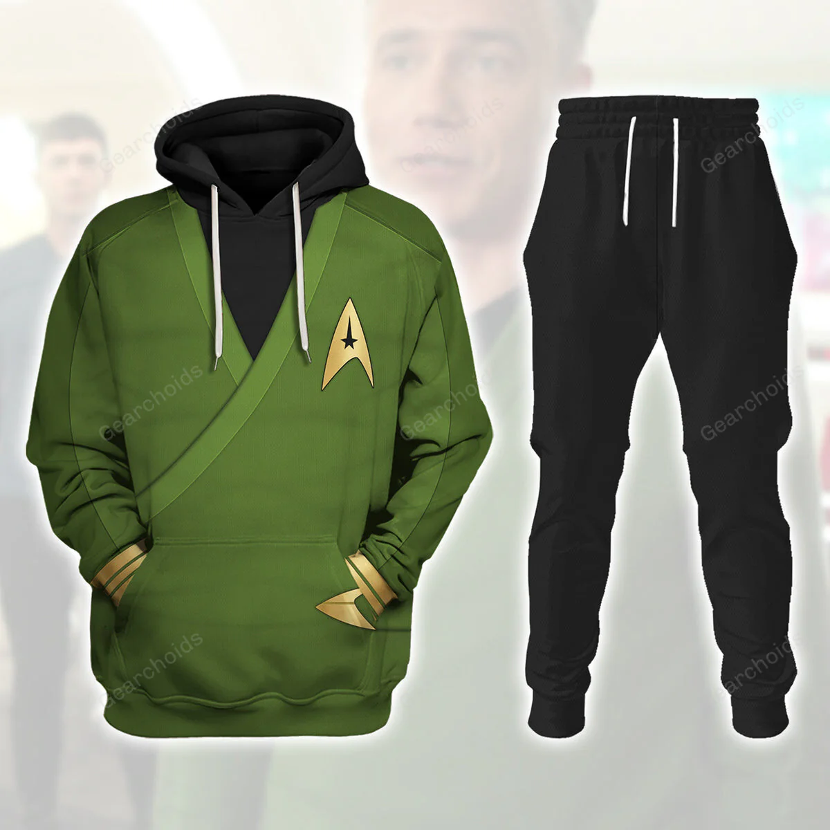 SaTr Captain Pike Green Costume Hoodie Sweatshirt Sweatpants