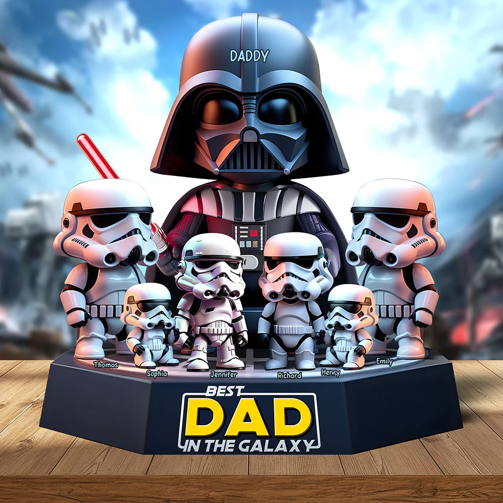 Stwa Best Dad in Galaxy- Personalized Acrylic Plaque - Gift for Dad, Father’s Day - Image 3
