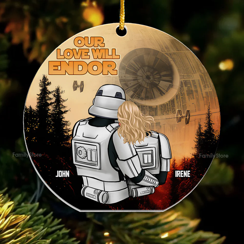 Stwa Our Love Will Endor - Personalized Acrylic Ornament -  Gift For Couple, Husband Wife - CL19 NA94 - Image 2