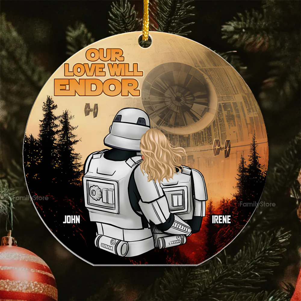 Stwa Our Love Will Endor - Personalized Acrylic Ornament -  Gift For Couple, Husband Wife - CL19 NA94 - Image 3