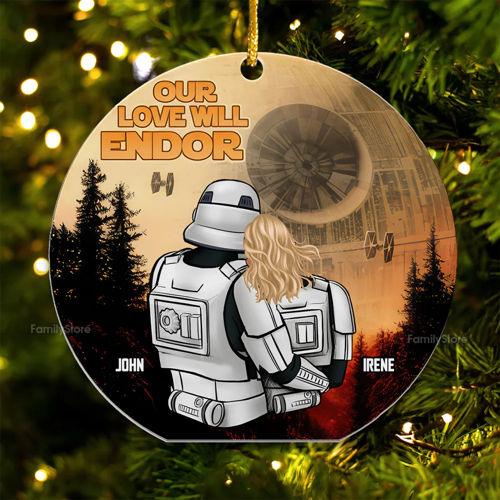 Stwa Our Love Will Endor - Personalized Acrylic Ornament -  Gift For Couple, Husband Wife - CL19 NA94 - Image 4