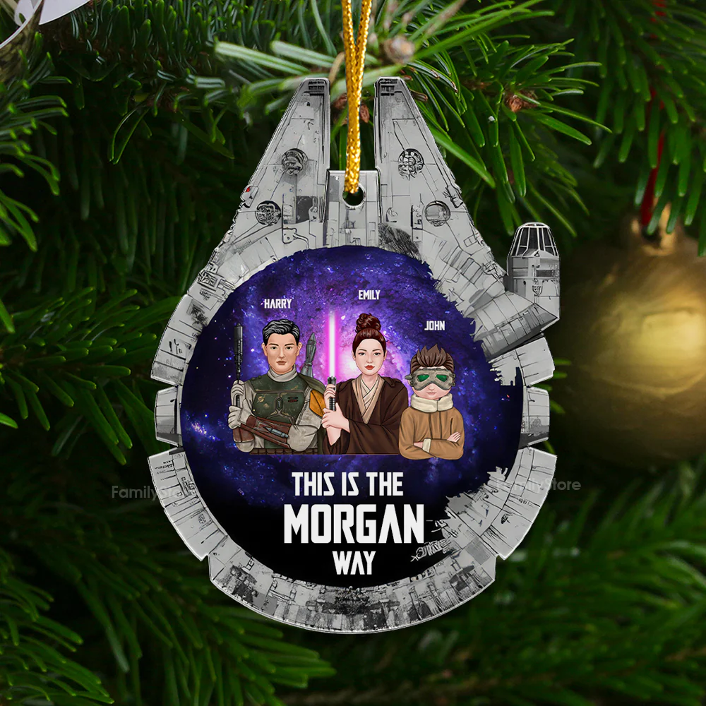 Stwa The Best Family In The Galaxy - Personalized Acrylic Ornament - Gift For Family Members - CL46 NA94 - Image 2