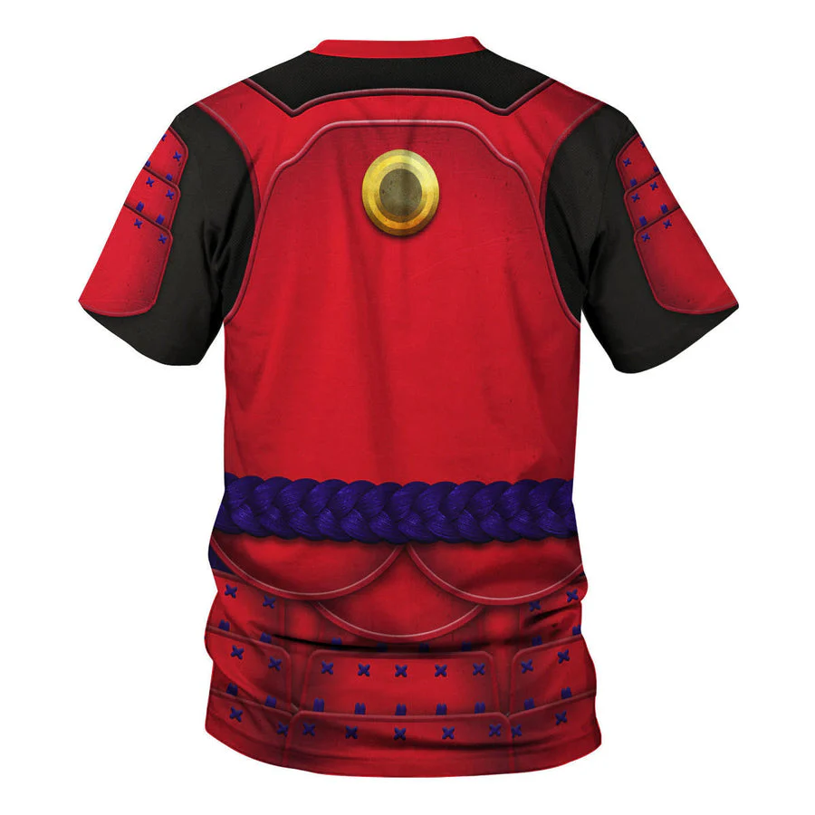 Stwa Ashigaru Red Akazonae Koyal Guard Costume T-Shirt For Men And Women CSSWR033 - Image 2