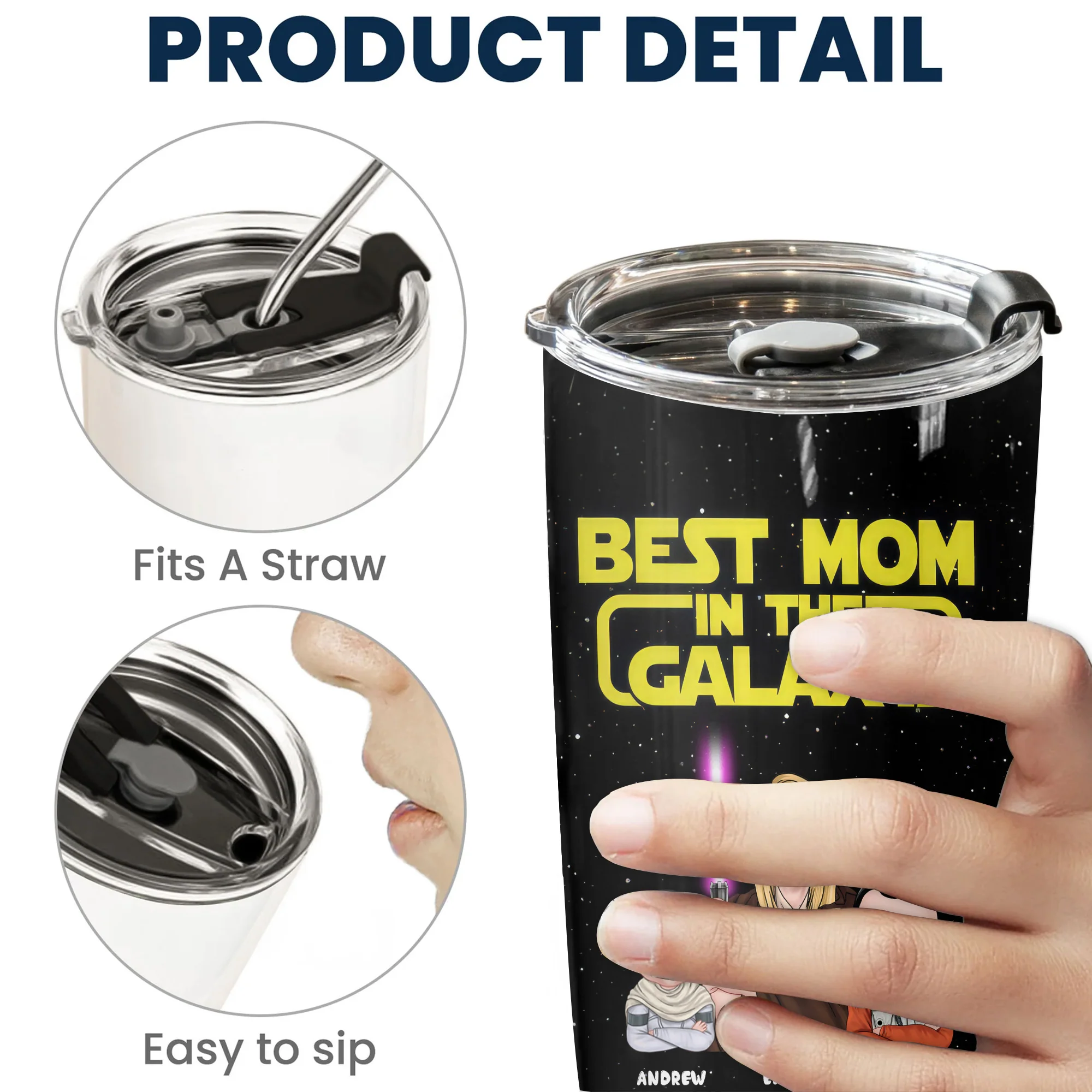 Stwas Best Mom In The Galaxy - Personalized Stainless Steel Tumbler - Gift For Mom, Mother's Day | CL46 NA94 - Image 5