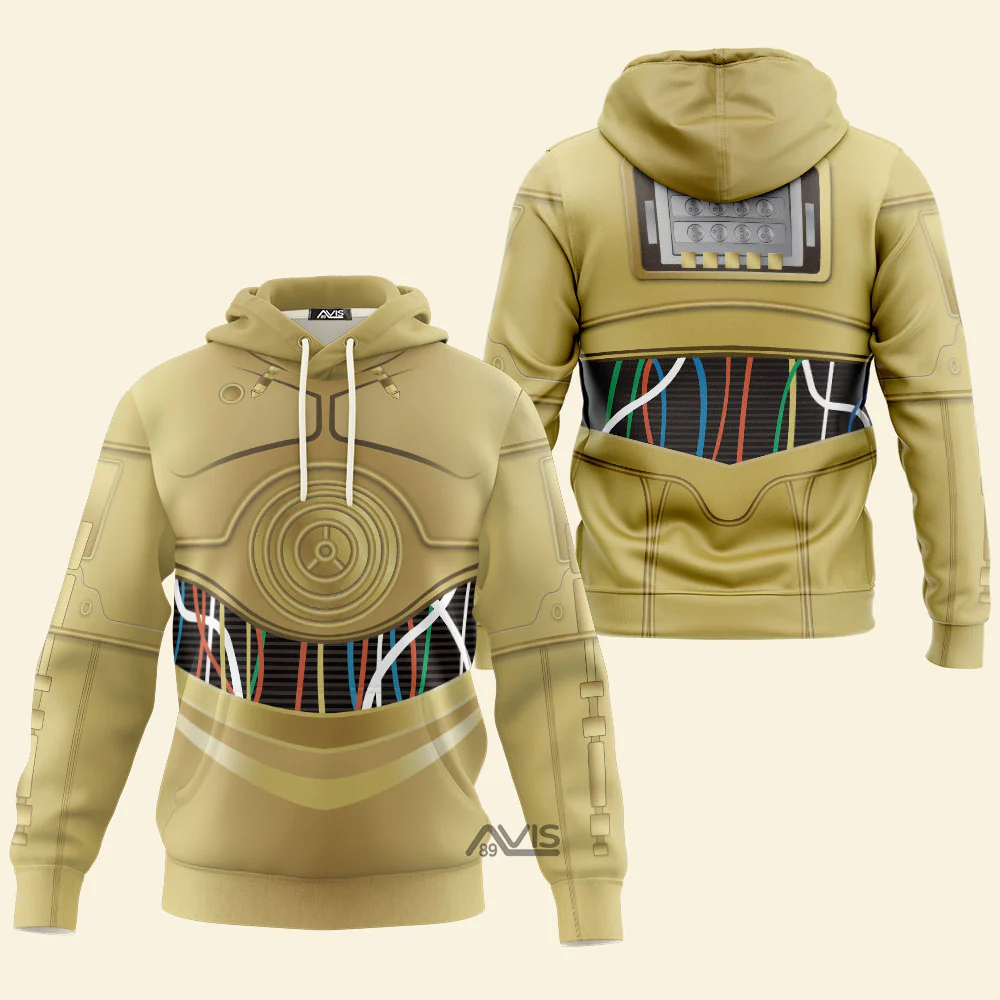 Stwa C-3PO Costume Hoodie Sweatshirt Sweatpants CSSWR002 - Image 2