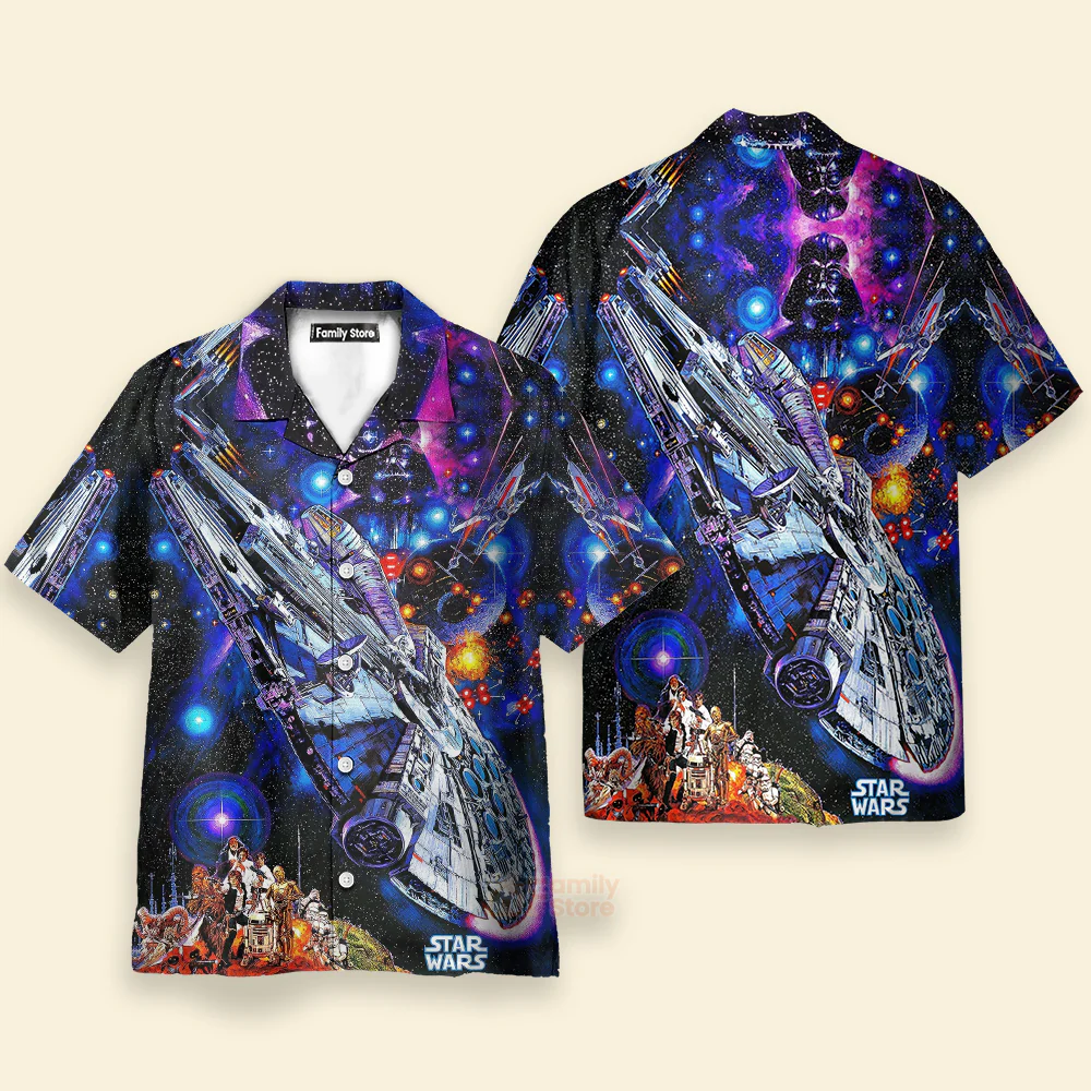 Stwa Darth Vader Millennium Falcon Hawaiian Shirt - Image 2