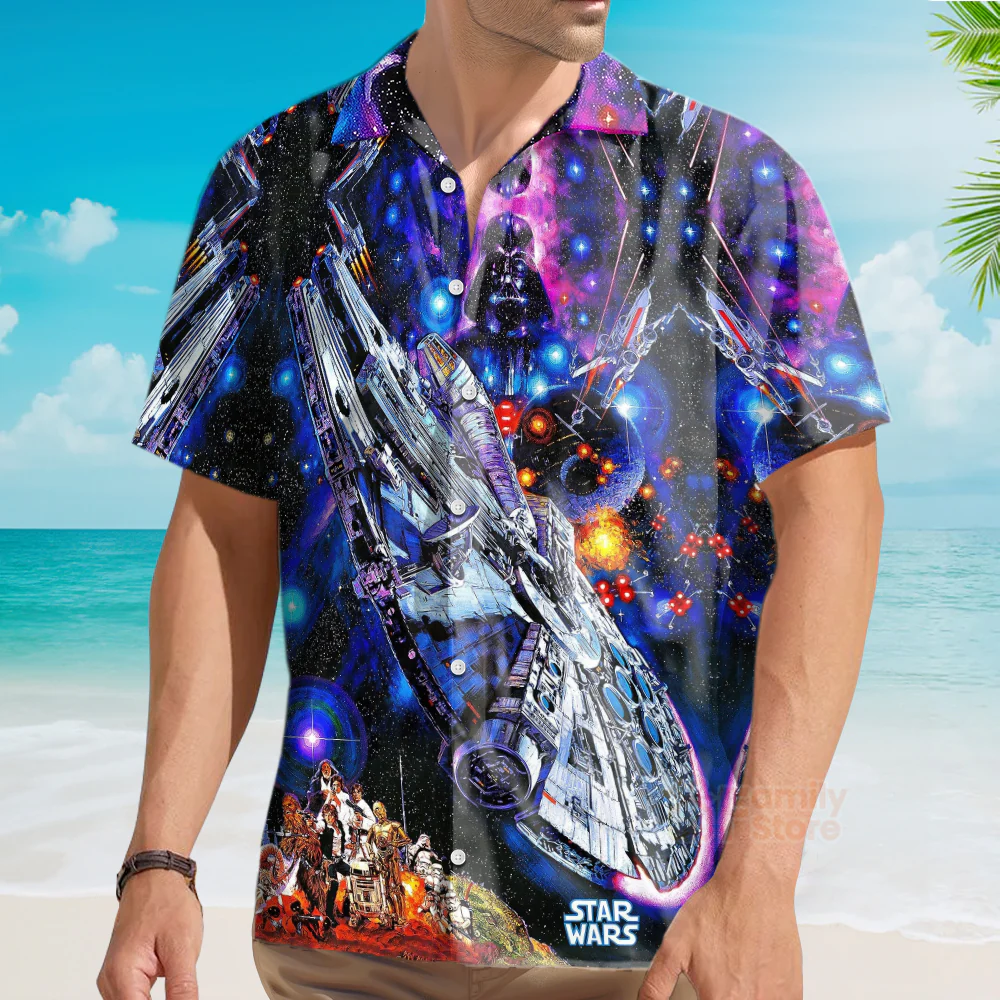 Stwa Darth Vader Millennium Falcon Hawaiian Shirt - Image 3