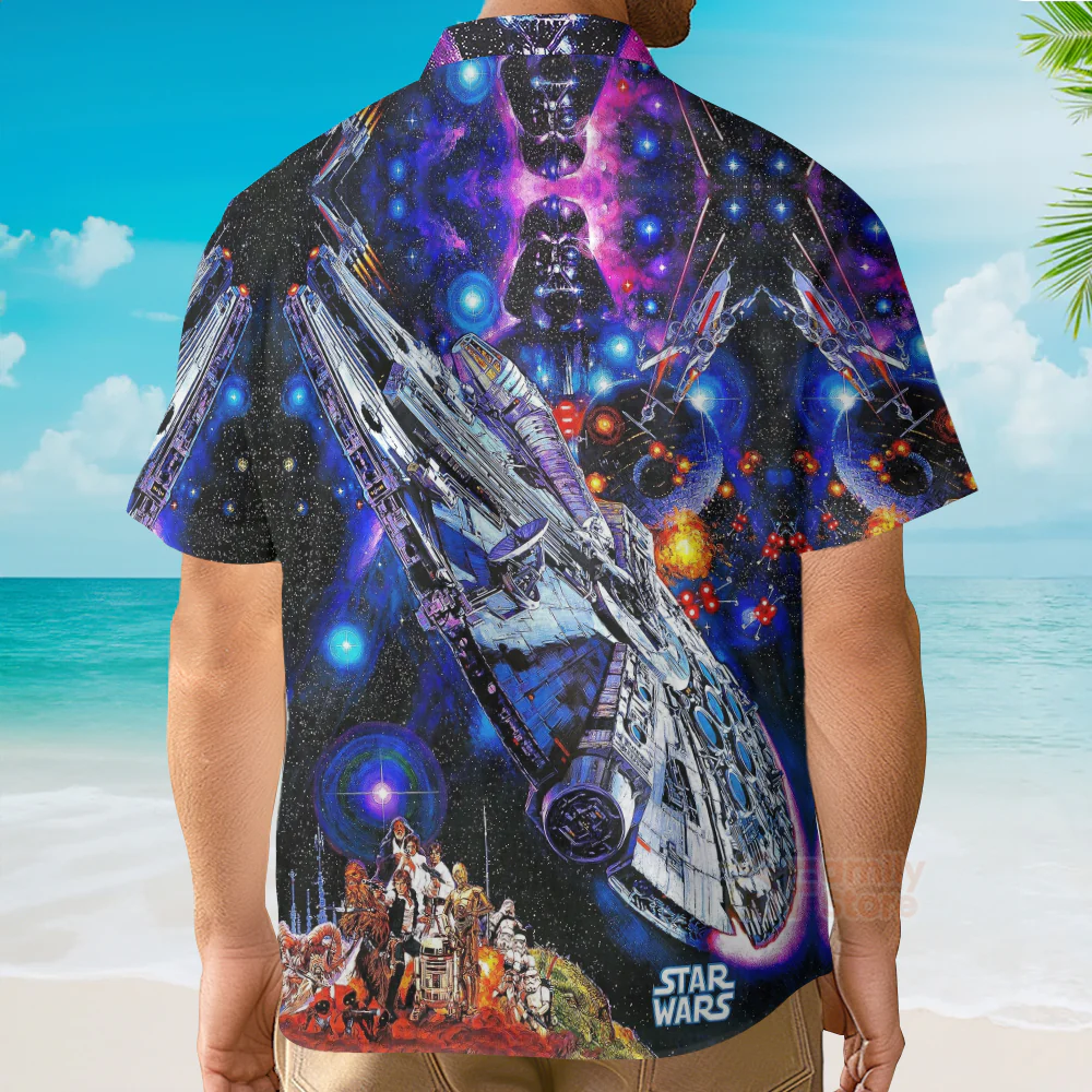 Stwa Darth Vader Millennium Falcon Hawaiian Shirt - Image 4