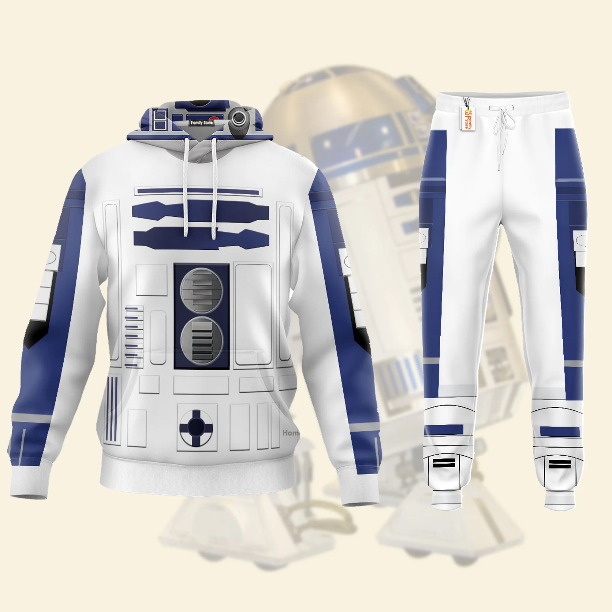 Stwa R2 D2 Robot Costume Hoodie Sweatshirt Sweatpants CSSWR015