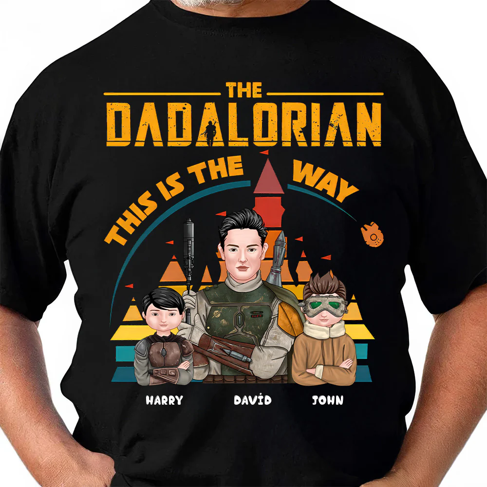 Stwas The Daddalorian This Is The Way - Personalized Shirt - Gift For Dad, Father’s Day | CL46 NA94 - Image 4