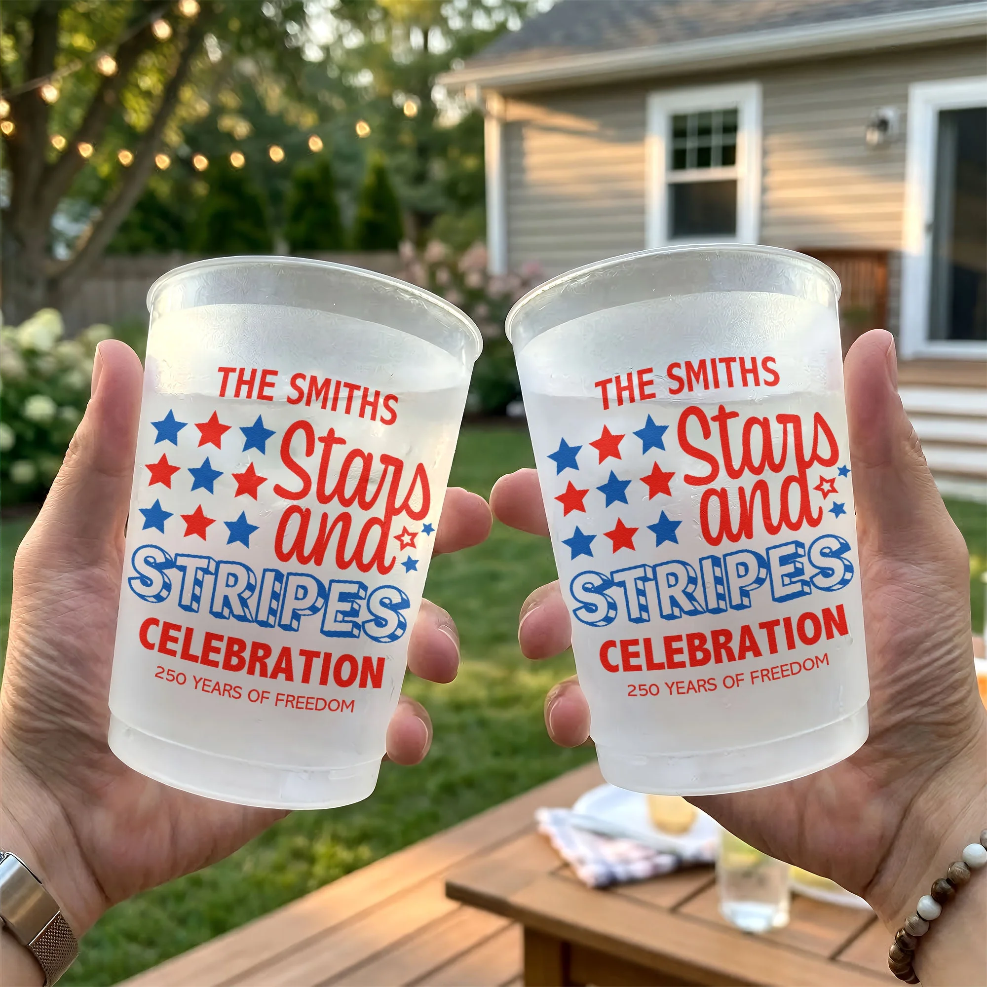 Stars And Stripes Celebration 250 Years Of American Freedom - Personalized Cups - Gifts For Patriotic Family - Image 4